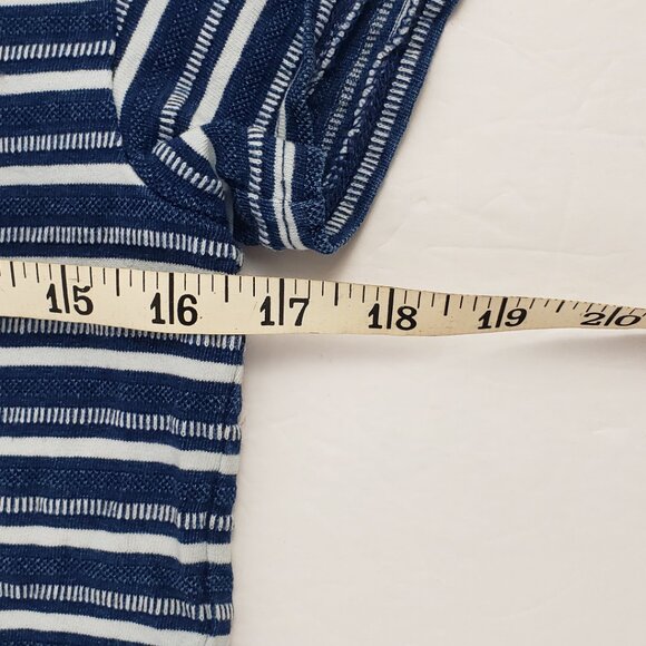 Madewell XXS Blue White Stripe Womens T-shirt Top Summer Spring Buttons - Picture 10 of 13